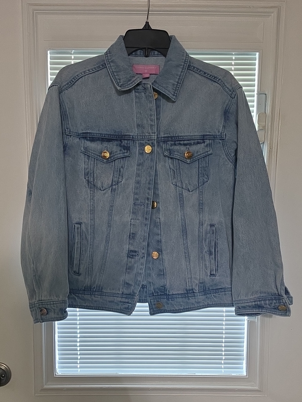 Stoney Clover Lane Light Blue Denim Jacket with Gold Buttons